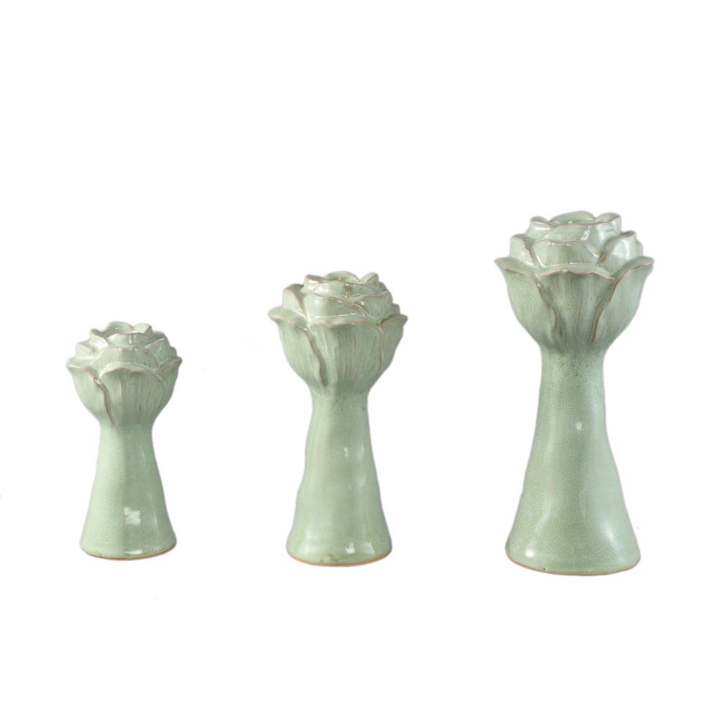 Minerva Bloemvormige Vaas L | Mintgroen | Keramiek – Decoratief