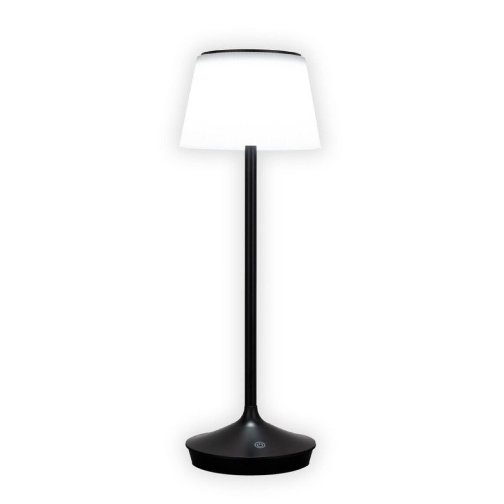 LED Leuchte "EMMI" für Außen und Innen, Tischlampe aus Metall und Kunststoff , mit fest verbauten LEDs, LED Tischlampe für Balkon, Terrasse, Garten, Wohnzimmer, Wintergarten, ca. 38 cm hoch