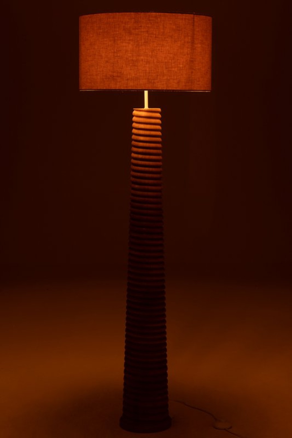 J-Line Floor Lamp Screw Thread Wood Natural/Gray