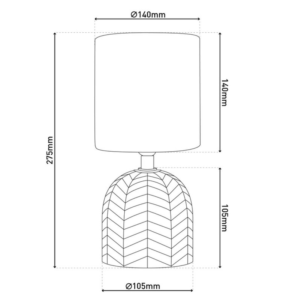 Keramik-Tischleuchte "FOLIO" braun, Tischlampe aus Keramik in Braun, mit E14-Fassung, für Esszimmer, Wohnzimmer, Diele oder Büro, 27,50cm hoch