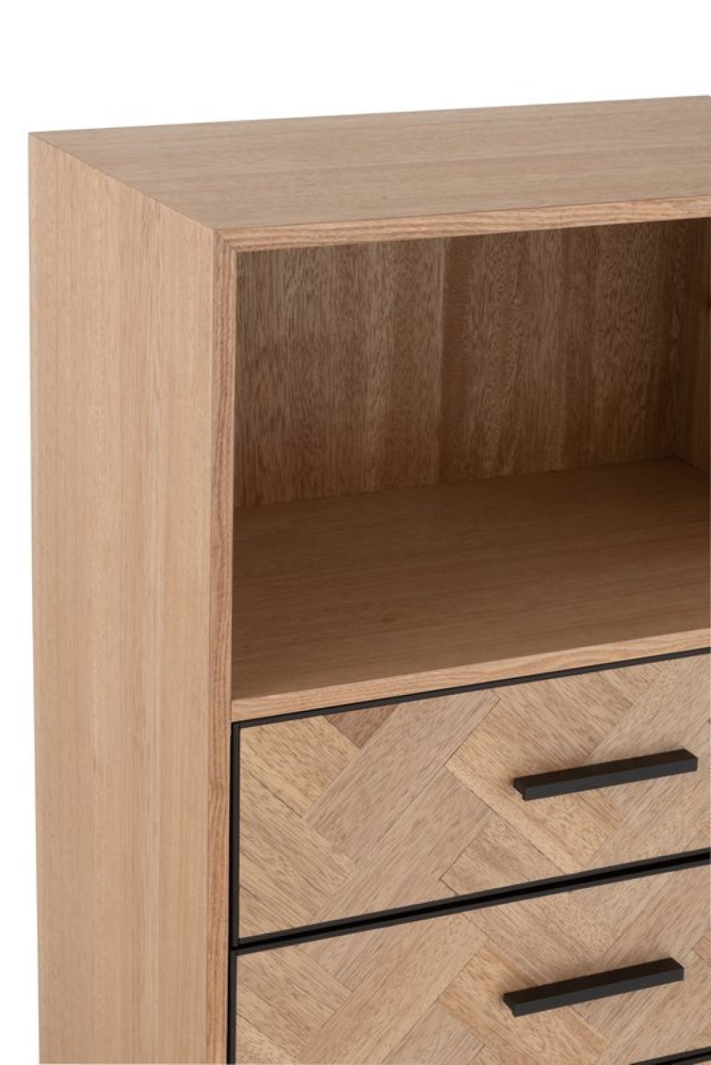 J-Line cabinet High Zigzag cabinet - wood/metal - natural/black