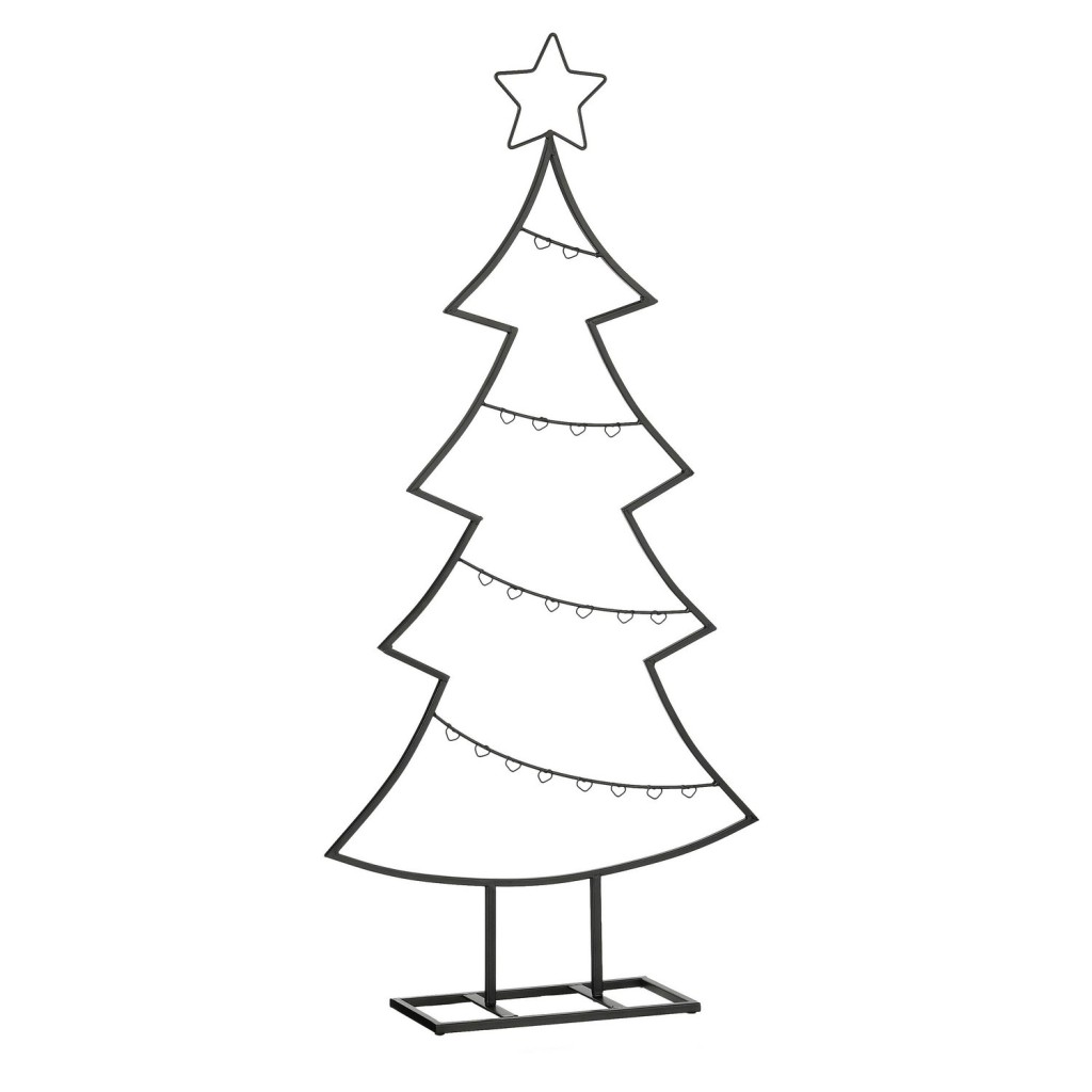 Decoratie Kerstboom - L50 x B15 x H105 cm - IJzer - Zwart