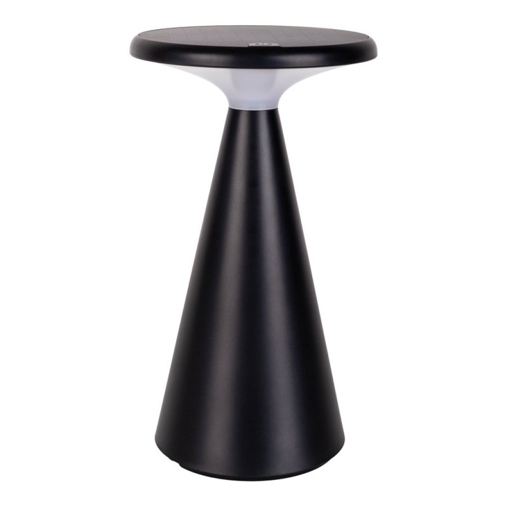 Solar battery table light "Palu" for outside and inside, made of plastic in black, 20 cm high
