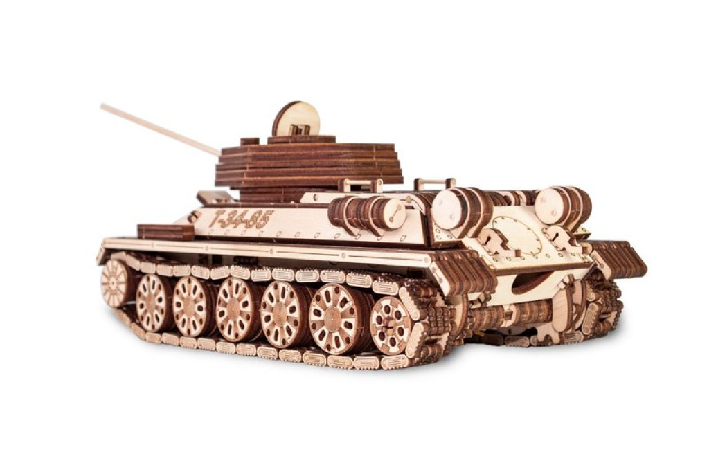 Eco Wood Art 3D Mechanical Puzzle Tank T-34-85, 822, 33x28x9.5cm