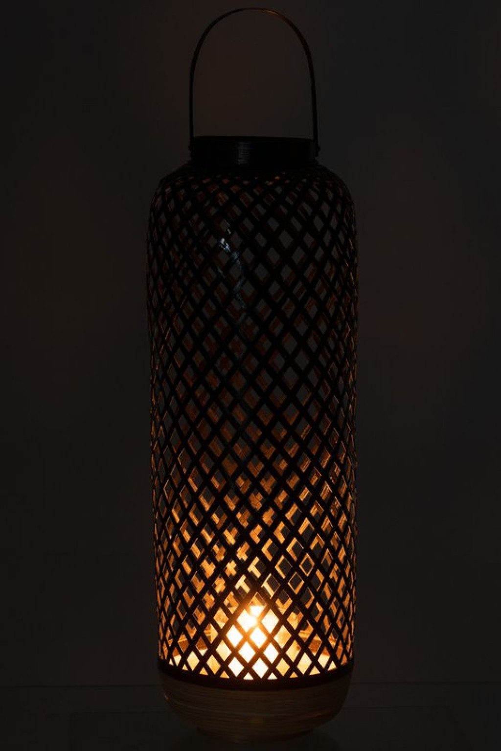 J-Line lantern Evi - bamboo - black - large