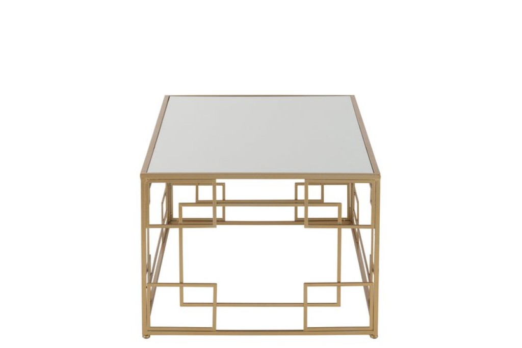 J-Line coffee table Lines - metal/glass - gold
