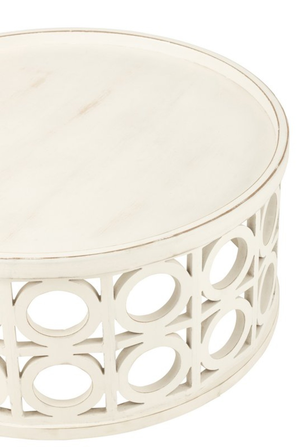J-Line Coffee Table Carved Spruce/MDF White