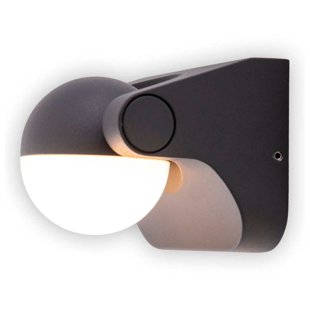 LED wall lamp "pallas", made of metal and plastic in anthracite, with integrated LED