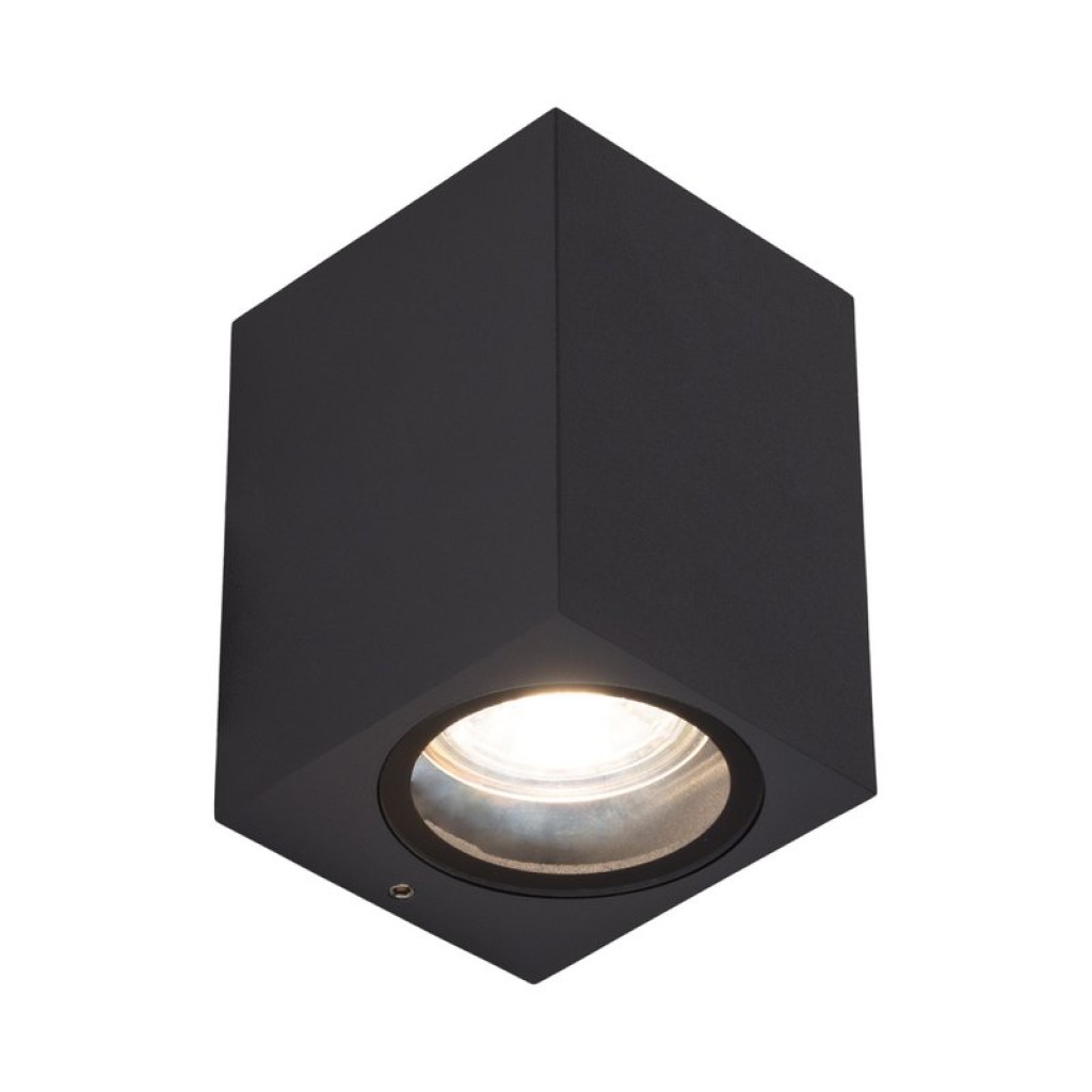 Outside wall lamp "Cubus", made of metal and glass in anthracite, GU10 socket