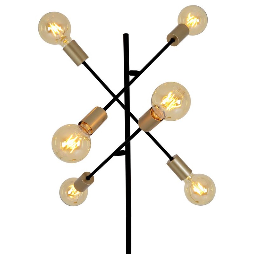 Standing lamp "Modo" made of black in black, versions in gold, E27 socket, floor lamp for living room, dining room, kitchen, hallway, hallway or office, 150 x 49 cm