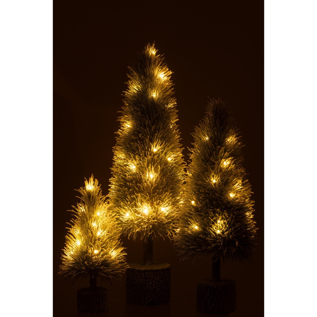 J-Line Kerstboom B+Led Kunststof Sneeuw Groen Large