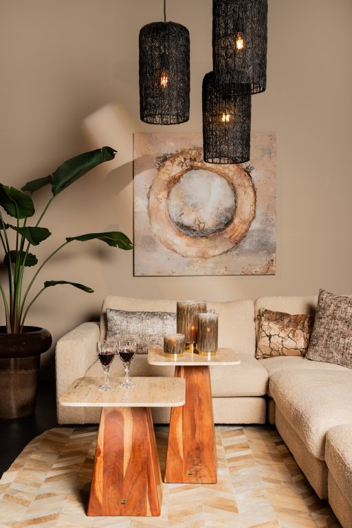 Arianna Brown Canvas Wall Panel Ring