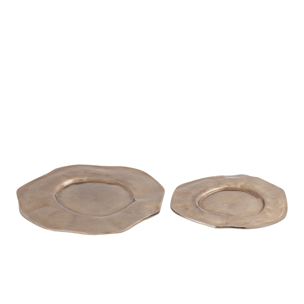 Linke BrownGold Aluminum Wavy Organic Plate S