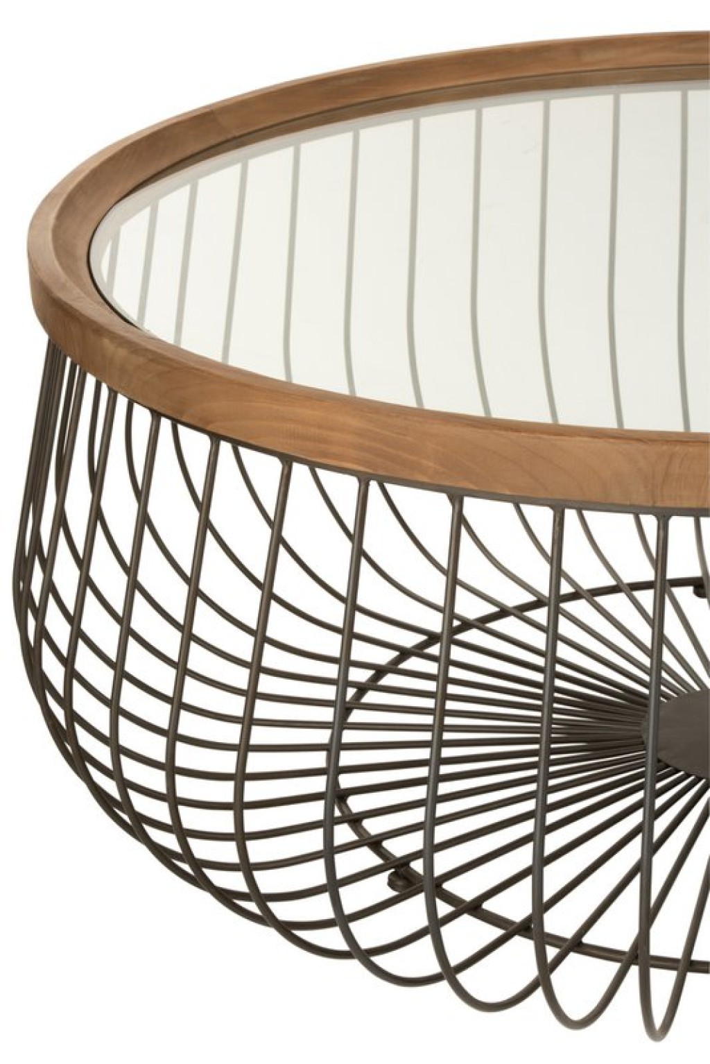 J-Line Set Of 2 Coffee Table Round Metal/Glass Black - 100 x 100 x 45 cm