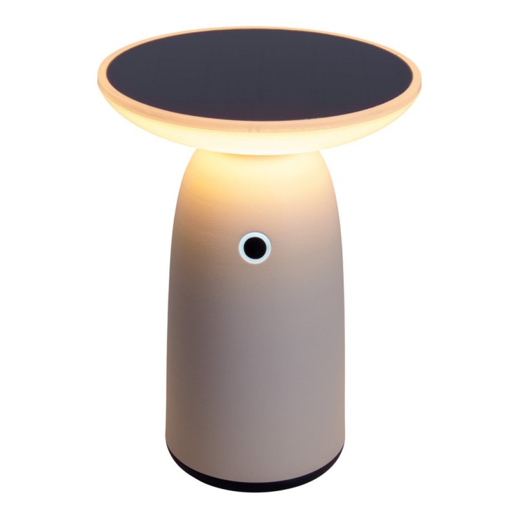 LED Solarleuchte "Ada" weiß für Außen LED Tischlampe aus Metall und Kunststoff, mit fest verbauten LEDs, Solarlampe 22,5 x 16 cm