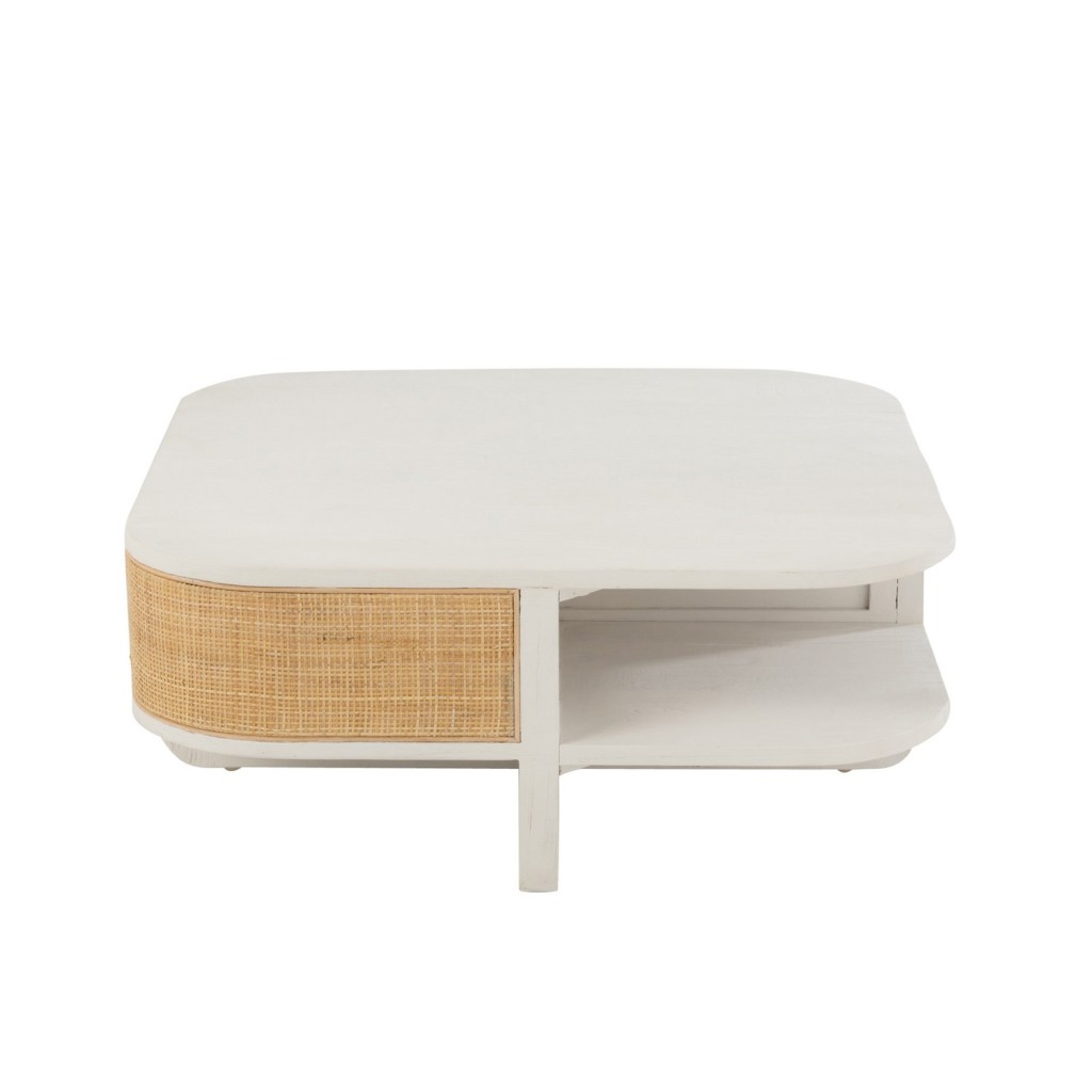 J-Line Salontafel Molly Exotiek Hout/Rotan Wit
