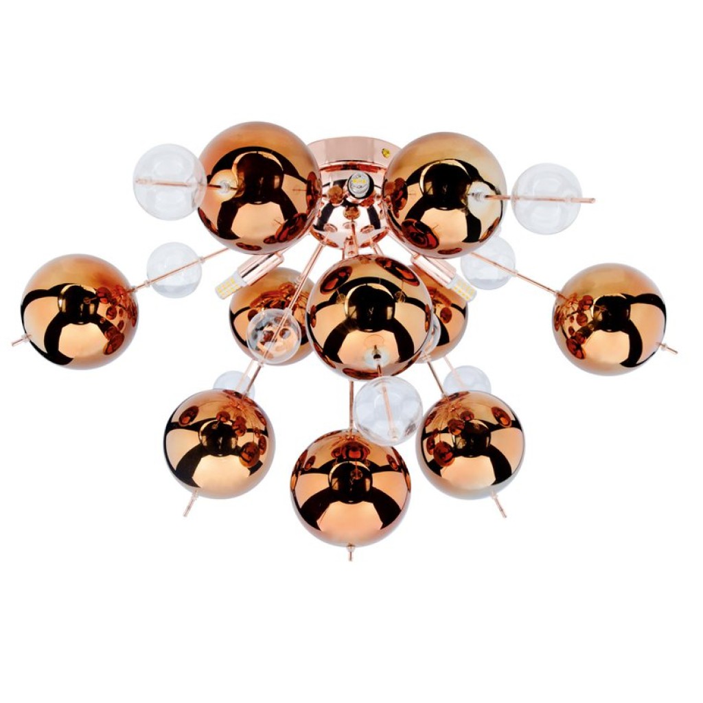 Ceiling light "Explosion" Metal and glass, G9 versions, ceiling lamp for dining room, living room, hallway or office, Ø57 cm