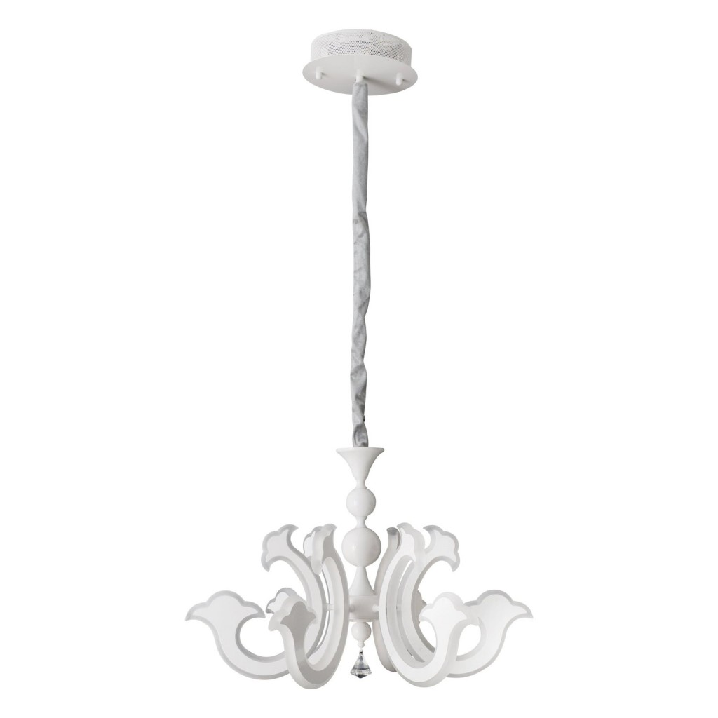 Led Crown "Ludwig" wit Ø 66 cm, met stevig geïnstalleerde LED's, metaal in wit