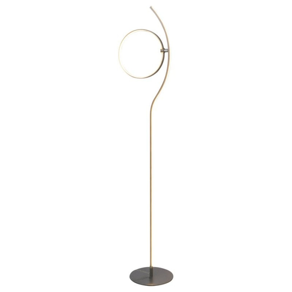 LED standing lamp "Loop Line" 150 cm high, with integrated LED stripe, made of metal and plastic