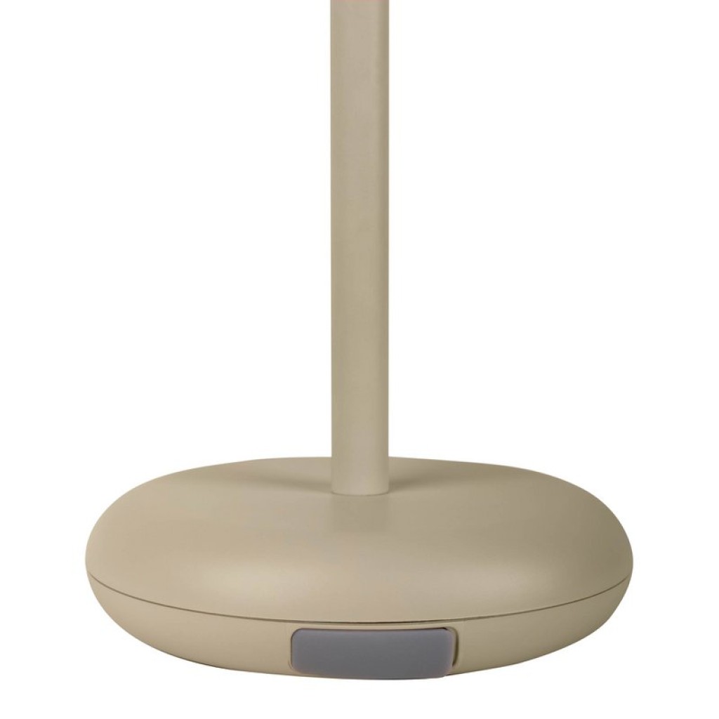 Cordless tablet light "Pasi" for outside and inside, made of metal and plastic in beige, dimmable, with touch and memory function, approx. 26 cm high