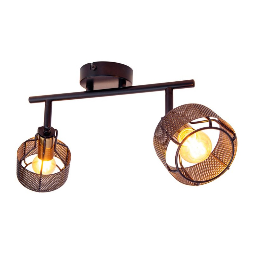 2er Wand- und Deckenleuchte Spot "FORO" aus Metall in Schwarz,, mit E14-Fassungen, ca. 32 x 18,5 x 15 cm. Stilvolle Beleuchtung für Wohnzimmer, Esszimmer oder Küche.