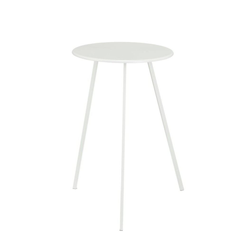Seatle side table outside - H58 x Ø38 cm - Metal - White