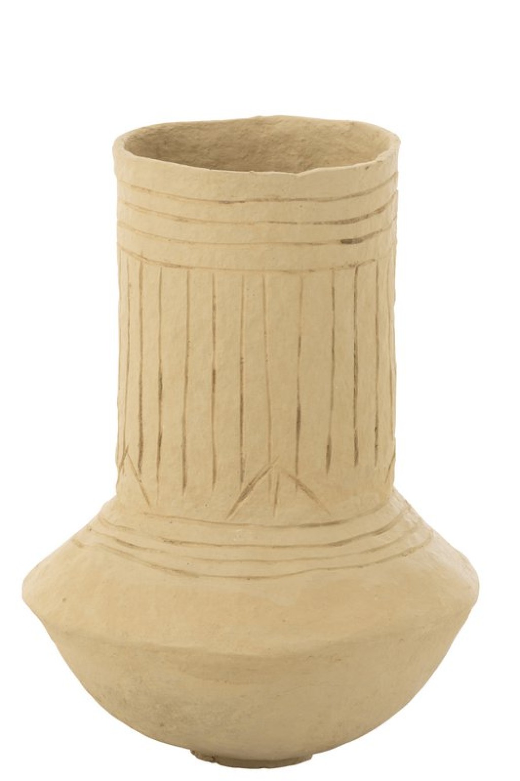 J -Line Flowerpot - Paper Maché - Natural - 60 cm high