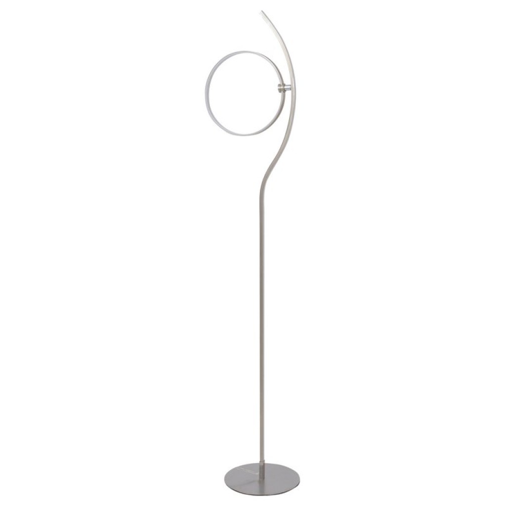 LED standing lamp "Loop Line" 150 cm high, with integrated LED stripe, made of metal and plastic