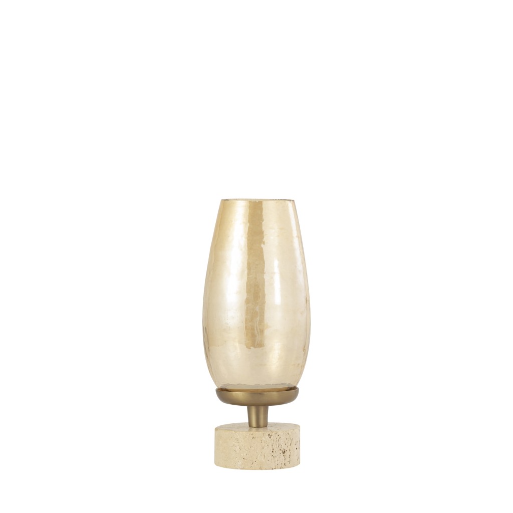 Sajeth Brass Luster Glass Stormlight On Base S