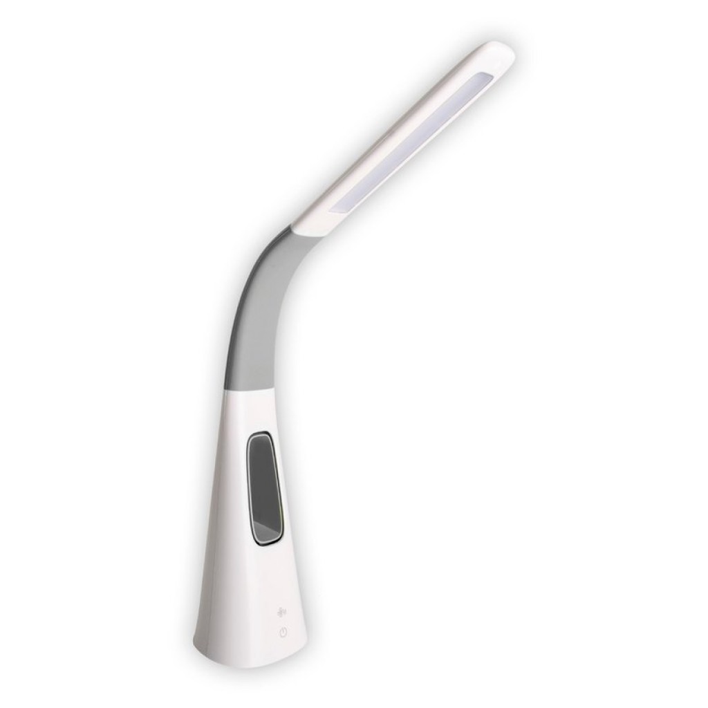 LED table light "Ventu" with fan, with touch, dimmable, made of white plastic, firmly built-in LEDs, 40 cm high
