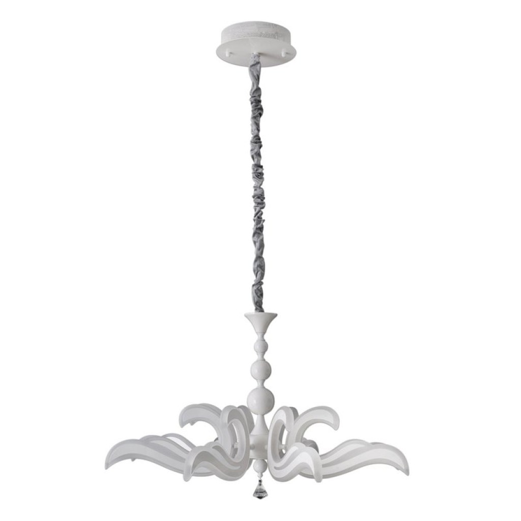 LED crown "Ludwig" white Ø 66cm, with firmly installed LEDs, metal in white