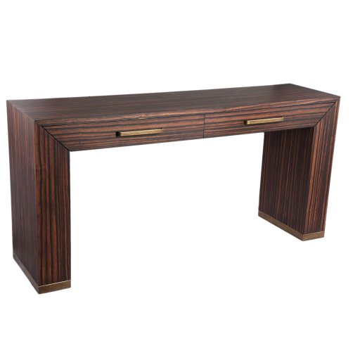 Tiess Brown Wooden Veneer Cabinet 2 Drawers