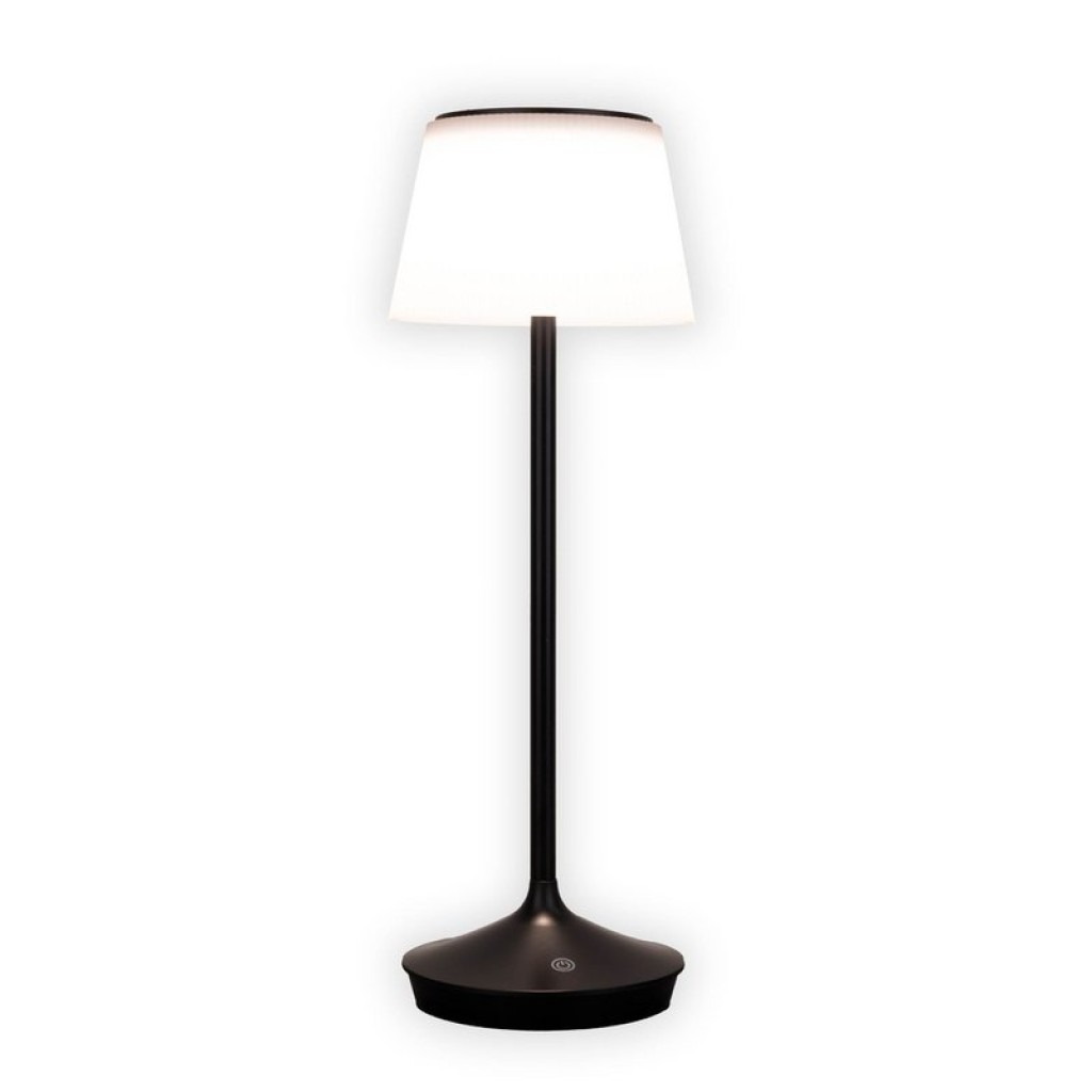 LED Leuchte "EMMI" für Außen und Innen, Tischlampe aus Metall und Kunststoff , mit fest verbauten LEDs, LED Tischlampe für Balkon, Terrasse, Garten, Wohnzimmer, Wintergarten, ca. 38 cm hoch