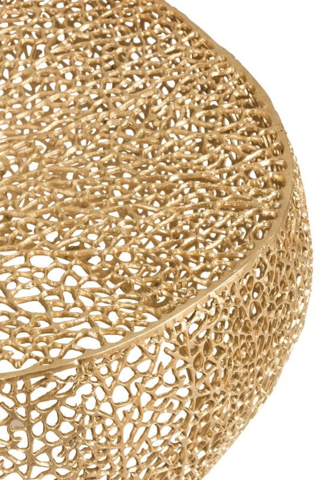 J-Line Coffee Table Round Coral Pattern Aluminum Gold