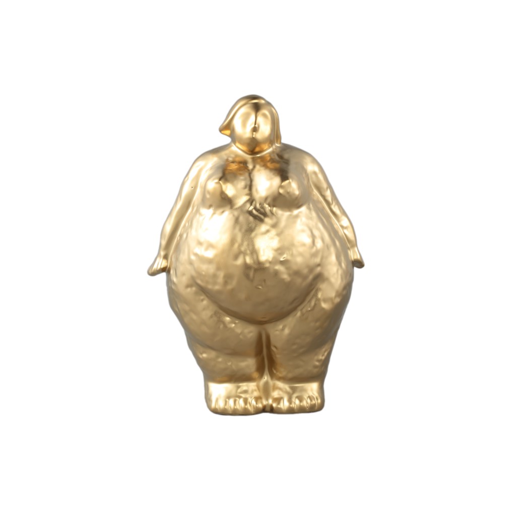 Oday Gold Ceramic Women Statue Standing B