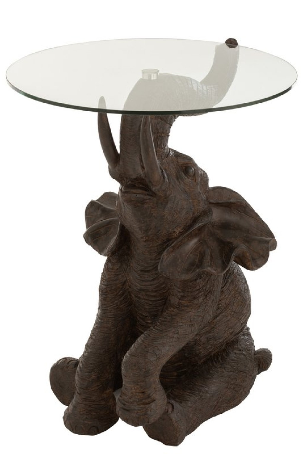 J-Line table Elephant - poly/glass - dark brown