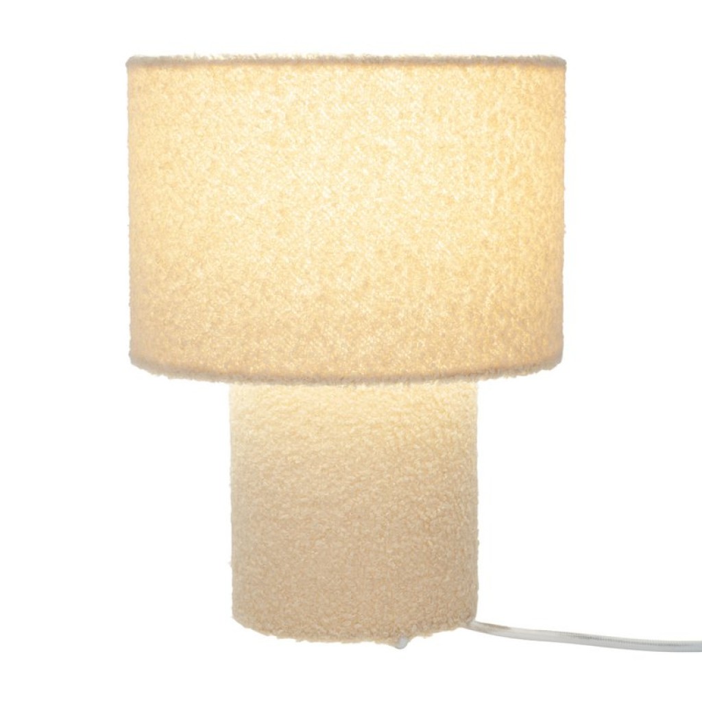Table lamp "Fluffy" with text blades and foot in Almond, E27, approx. 31 cm high