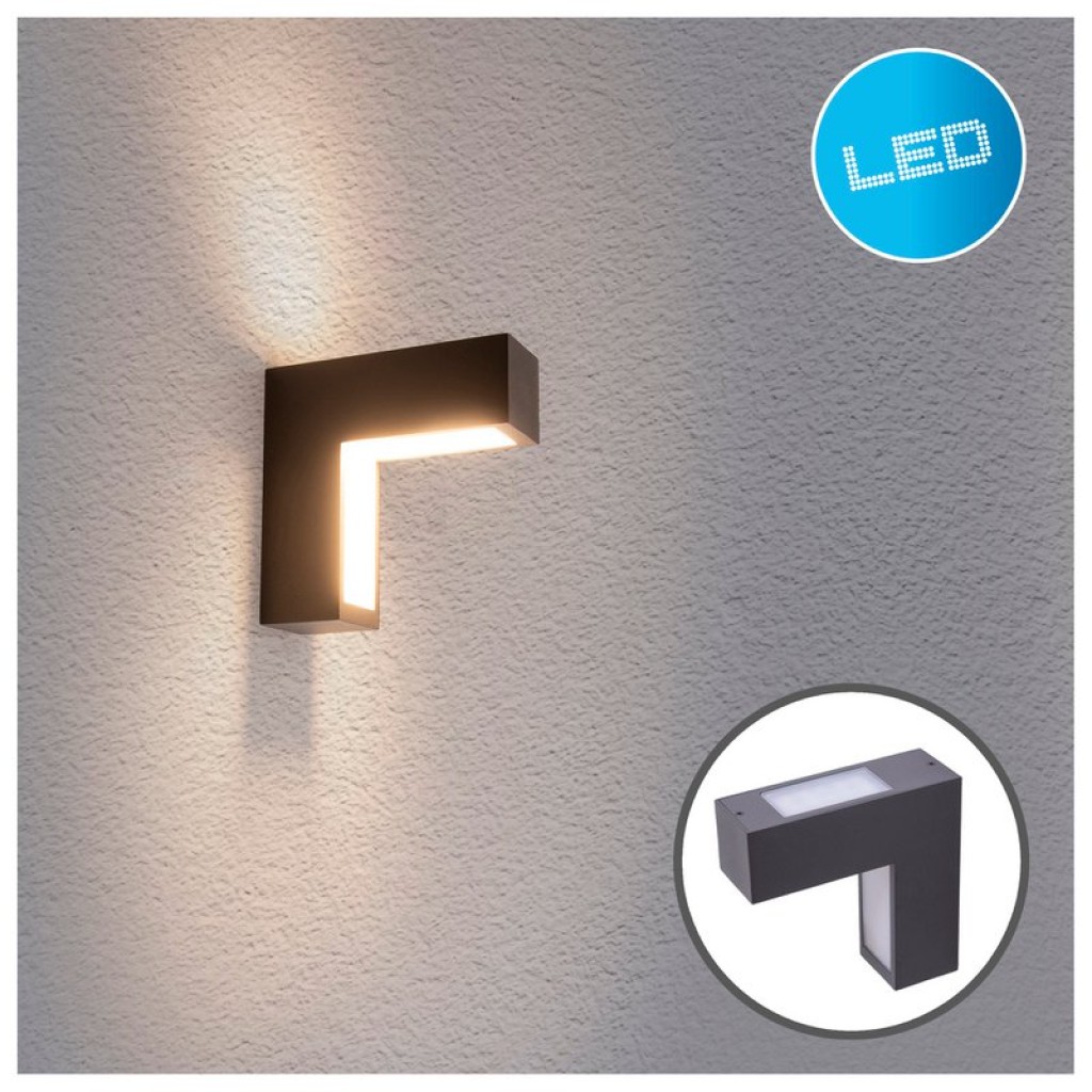 LED wall lights "Angus" made of metal and plastic in anthracite, with integrated LED