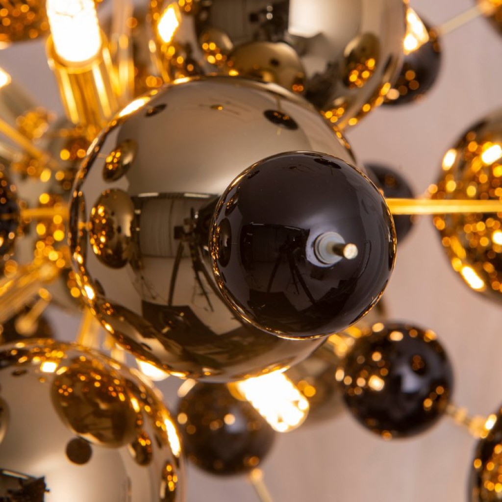 Pendant lamp "explosion" of metal and glass, G9 versions, hanging lamp for dining room, living room, hallway or office, Øca. 65 cm