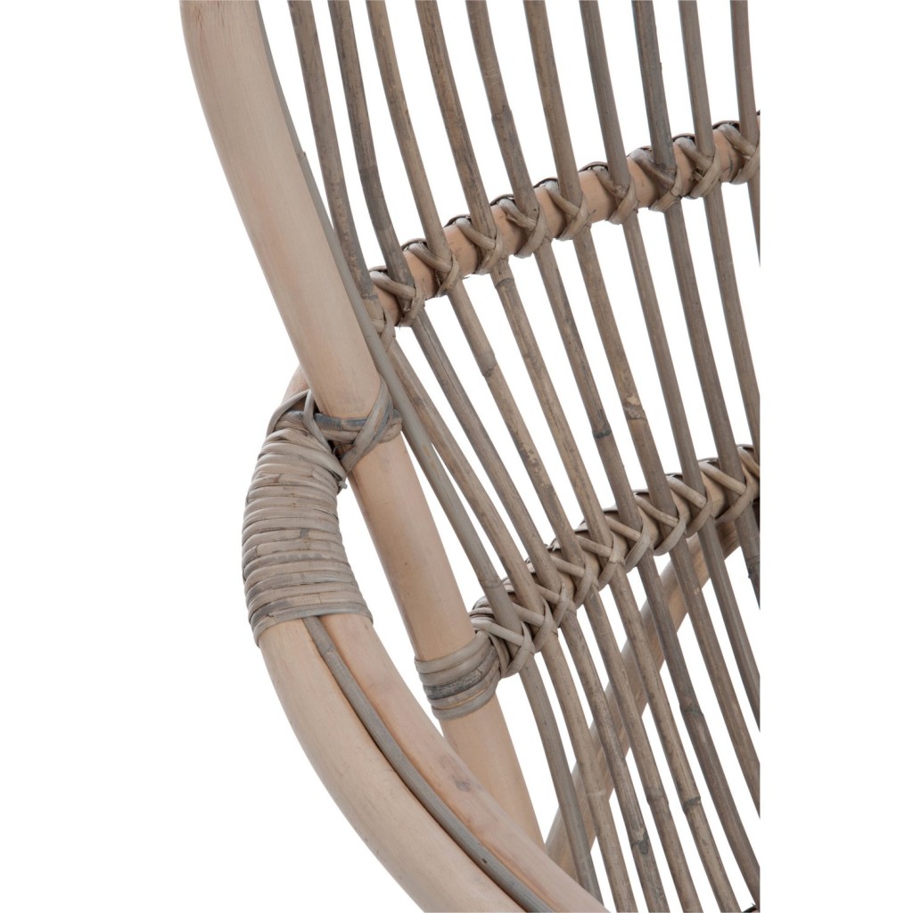 J-Line schommelstoel - rotan - grijs