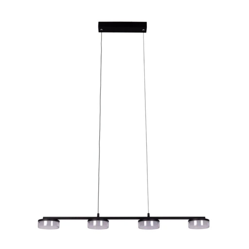 LED pendant lamp "Cimo" made of metal and plastic in black, with integrated LED, length 96 cm