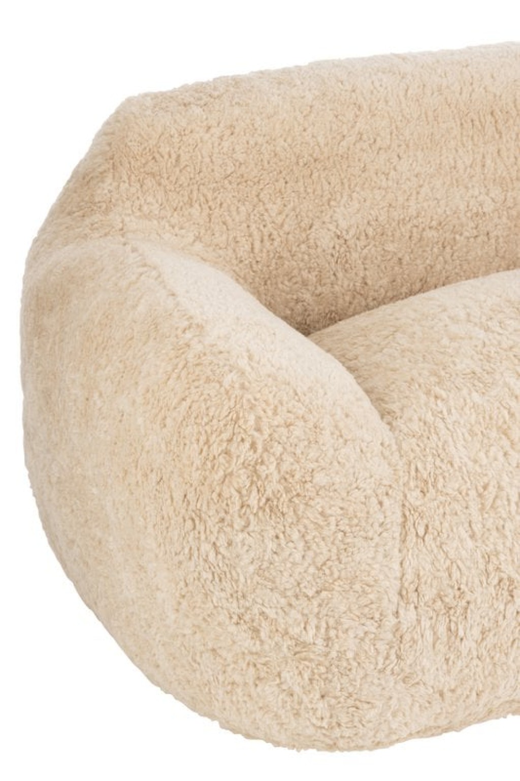 J-Line Sofa Shearl Polyester Creme Large
