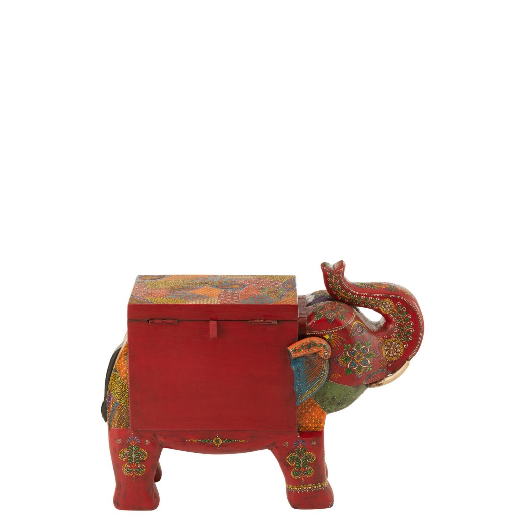 J-Line Koffer Olifant Delhi Mango Hout Mix