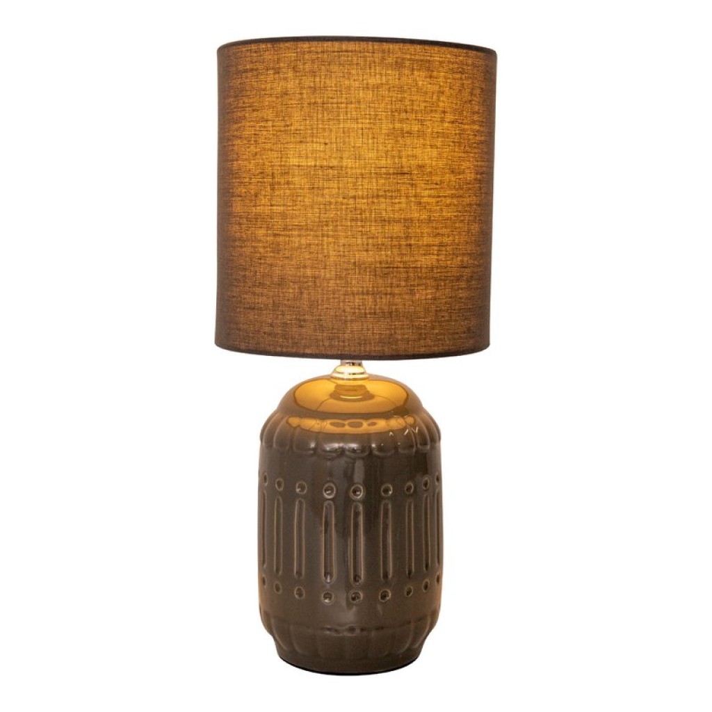 Ceramic table lamp "Erida", ceramic table lamp in gray, with E14 socket, for dining room, living room, hallway or office, table lights inside