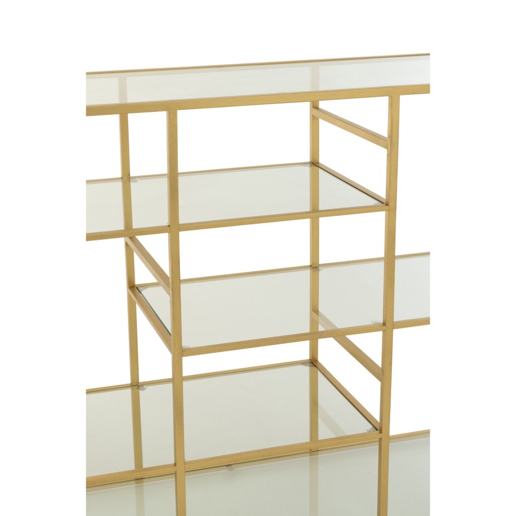 J-Line Console Ijzer/Glas Goudkleurig