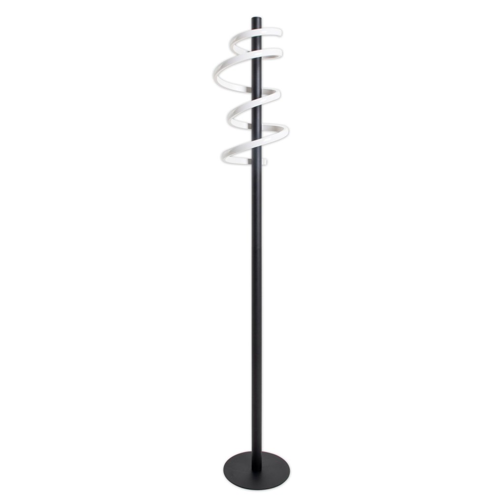 LED staande lamp "Belleza", moderne vloerlamp gemaakt van metaal en plastic in zwart en wit, met stevig ingebouwde LED's, 140 hoog, verlichting voor woonkamer, eetkamer, slaapkamer of kantoor.