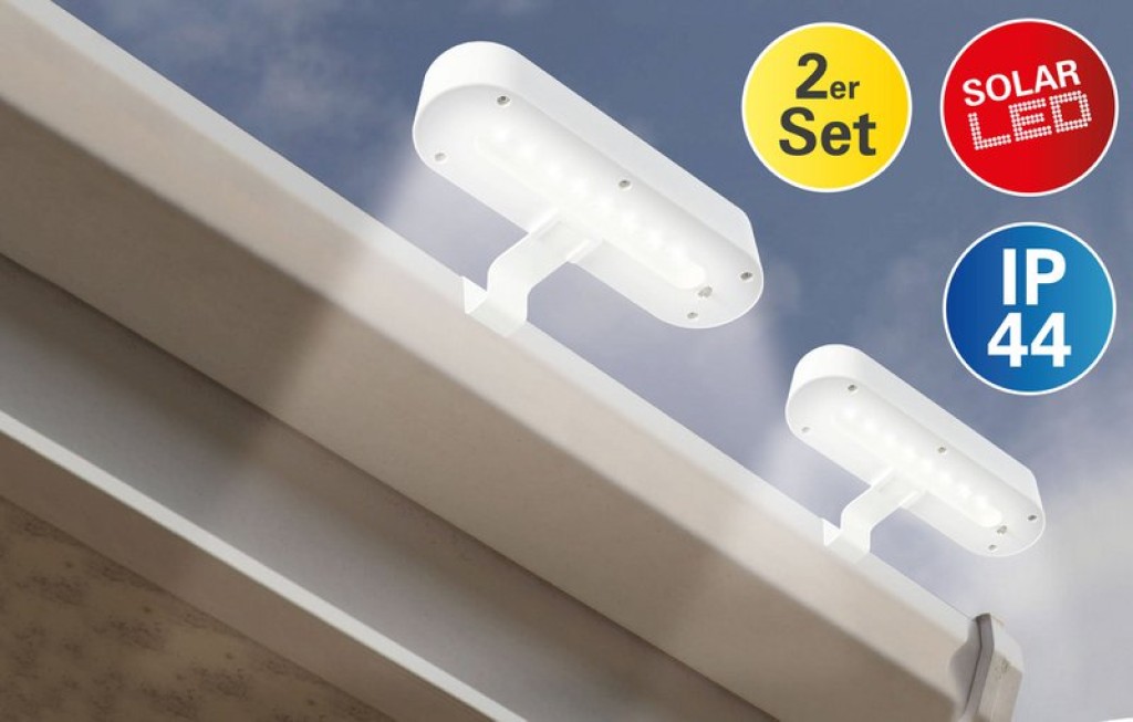 LED solar light "Garden Light" (2 Set) white, for outside, purpose - metal and plastic, white, with integrated LED