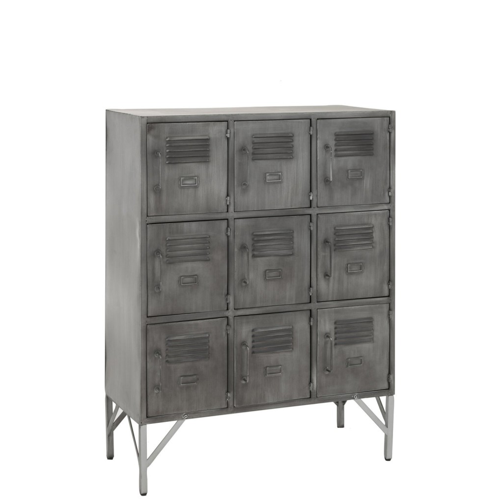 J-Line kast - 9 deuren - metaal - zilver