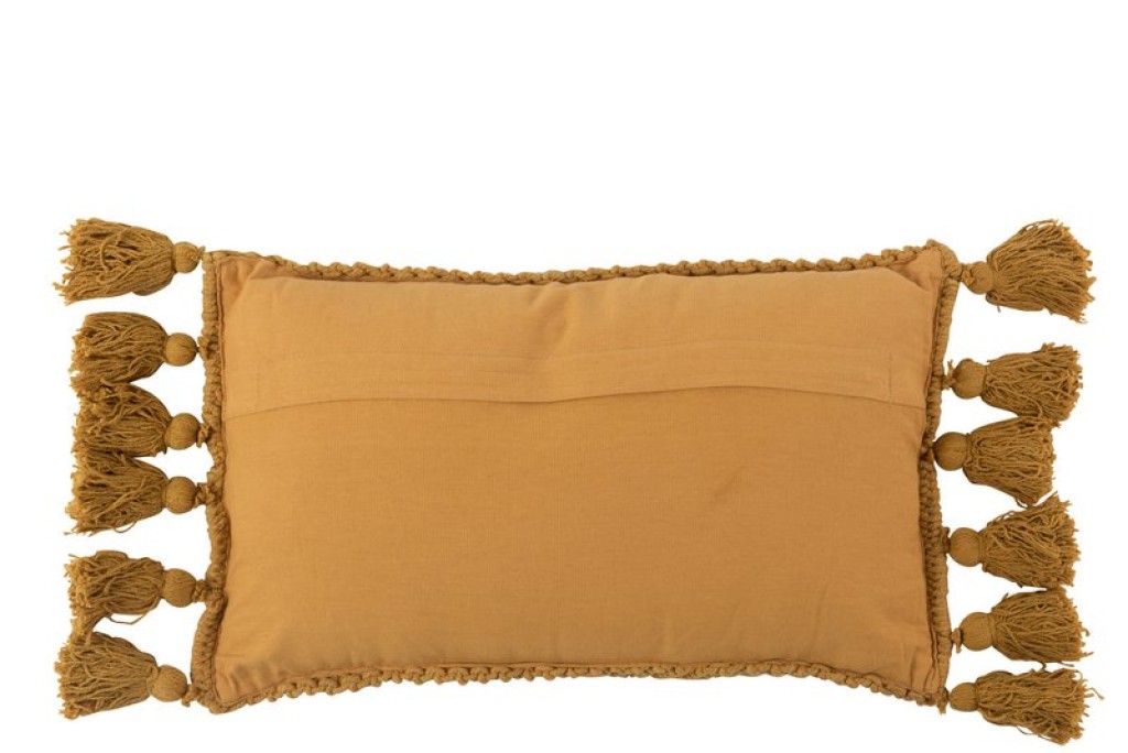 J-Line cushion Brush Rectangle - cotton - ocher