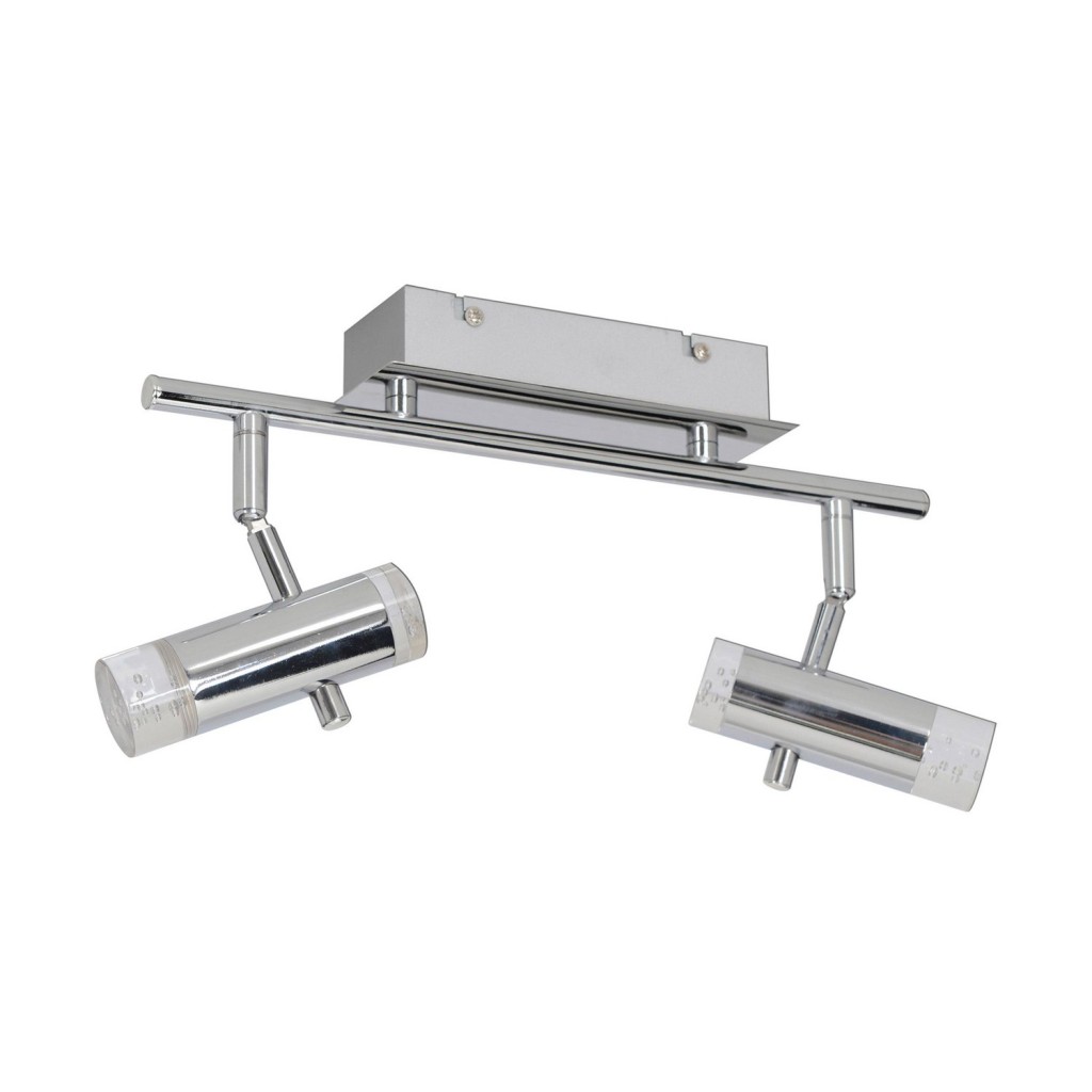 LED -plafondlamp "Garda" 34 cm lang, met geïntegreerde LED's, gemaakt van chroom -gekleurd metaal en acryl